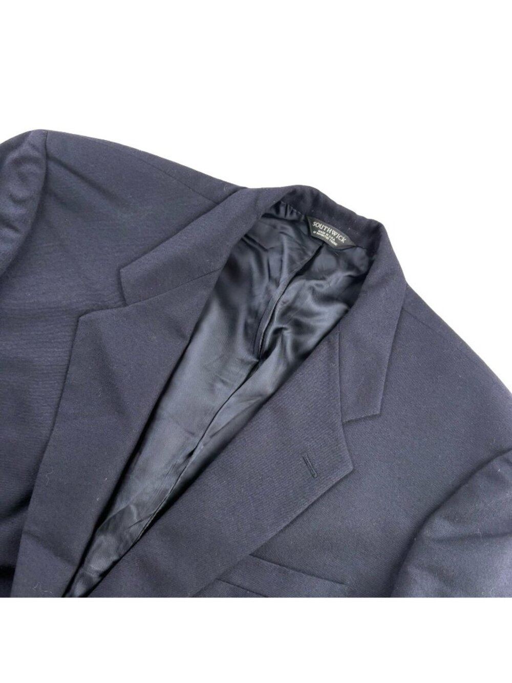 VTG Southwick Men’s Wool Flannel Blazer Jacket Blue • USA • 46R